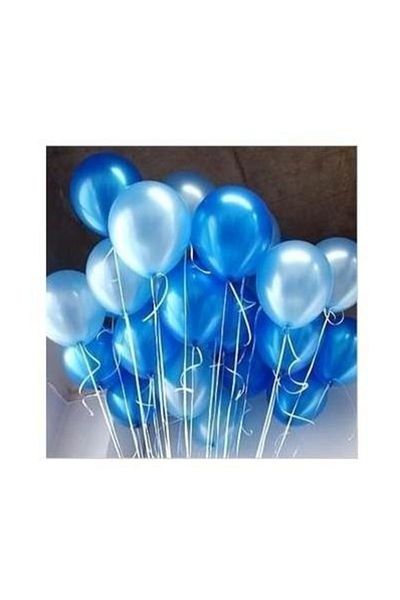 Parti dolabı Dark Blue Light Blue Metallic Pearlescent Shiny Party Balloon 25 Pieces