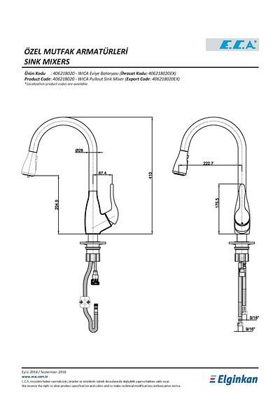 Eca Wica Spiral Sink Faucet--20 Years Warranty--Kitchen Faucet