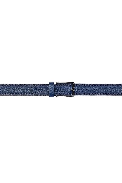 Deriza Γνήσια αθλητική ζώνη Buffalo Skin Navy Blue