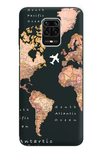 Spoyi غلاف هاتف مطاطي بتصميم خريطة لهاتف Huawei Xiomai Redmi Note 9 Pro