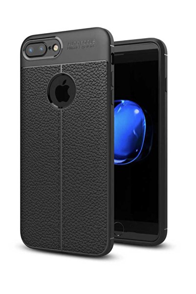 Fibaks Apple iPhone 8 Plus Compatible Case Camera Protected Leather Look Patent Leather Armor Full Protection Silicone