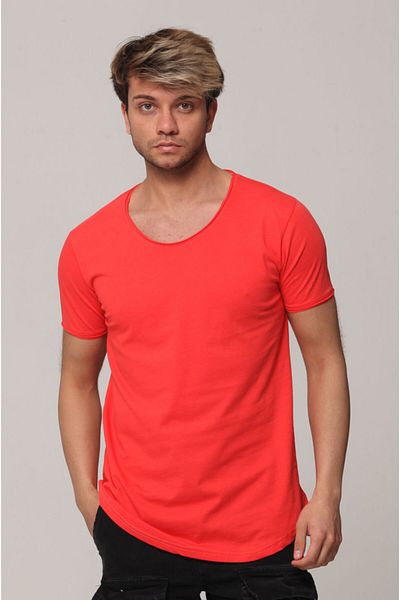 Tarz Cool Men's Pomegranate Blossom Dirty Collar Casual T-shirt