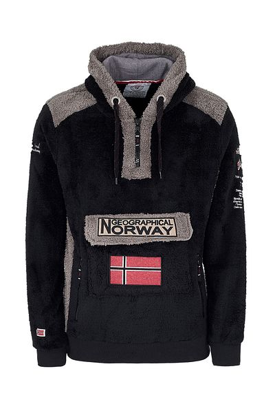 Norway Geographical Ανδρικός ιδρώτας Fleece εξωτερικού χώρου - με κουκούλα και μισό φερμουάρ