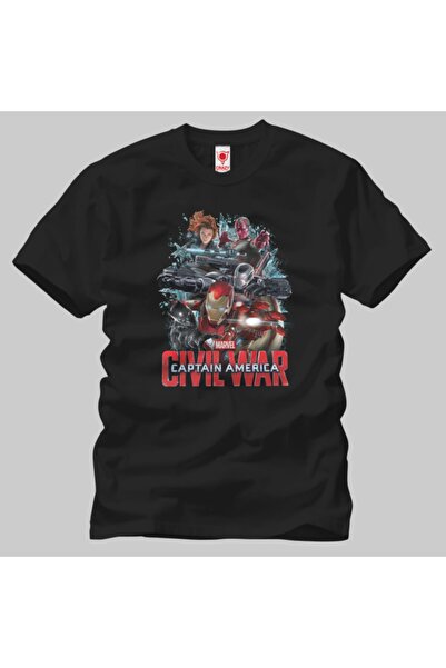 Crazy Чоловіча чорна футболка Civil War Team Iron Man