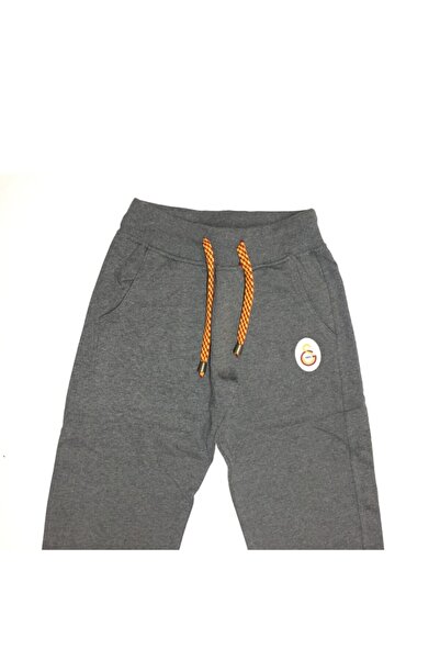 Galatasaray Unisex Çocuk Gri Lisanslı Ribanalı Penye Eşofman Altı