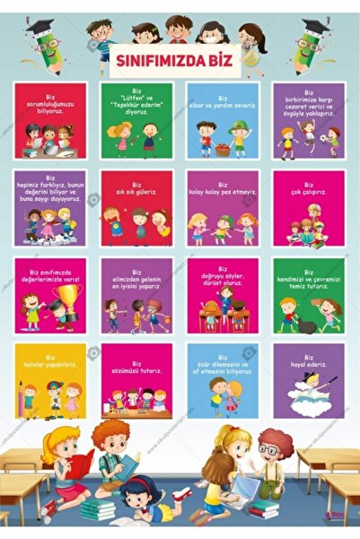 okul posterleri Sınıf Kuralları Okul Posteri