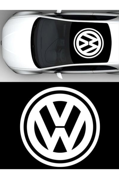 Melek Pazarı 30 X 30 Cm Beyaz Volkswagen Sunroof Oto Sticker, Araba Sticker