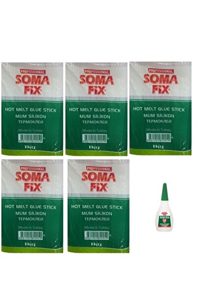 Somafix 5 Kg 11.3 X 300 Mm Kalın Mum Silikon Japon Yapıştırıcısi Seti