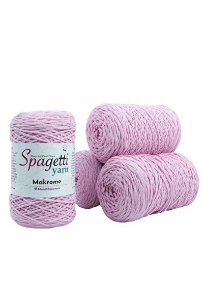 Spagettiyarn Bebe Pembe Makrome Ip - 4'lü Set