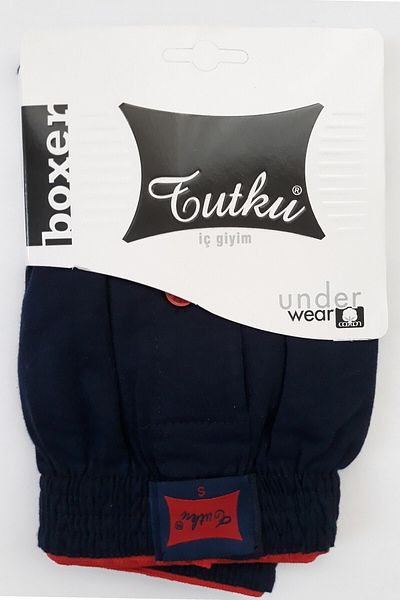 Tutku Ανδρικά χτενισμένα βαμβακερά κουμπιά Boxer Navy Blue Χρώμα 4 Συσκευασία 100% βαμβάκι