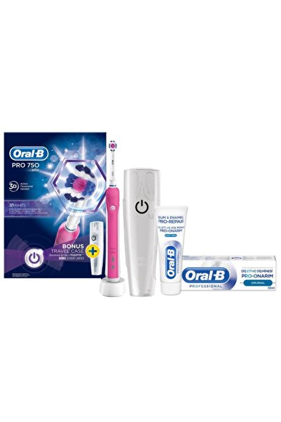 Pro 750 Şarj Edilebilir Diş Fırçası Cross Action Pembe+50 Ml Diş Macunu