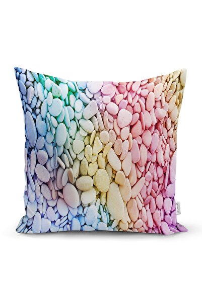 Realhomes Colorful Pebbles Motif Digital Printed Modern Pillow Cushion Cover ...