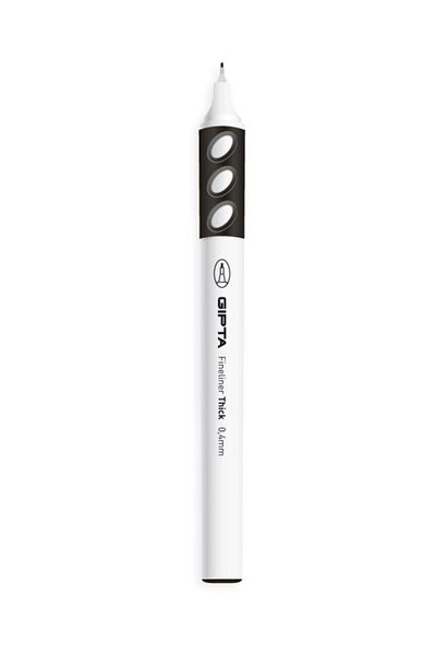 Gıpta Fineliner Thin Felt Tip Pen Thick 0.4mm Round Body Black (12 Pack) K690001