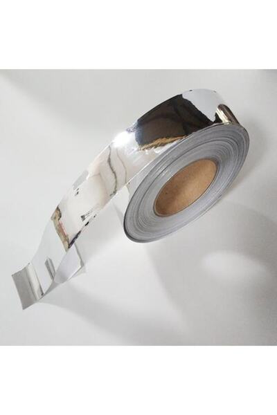 KrcDisplay 3cmx5mt Krom Nikelaj Bant Yapışkanlı Araç Çıta Direk Kaplama Folyosu