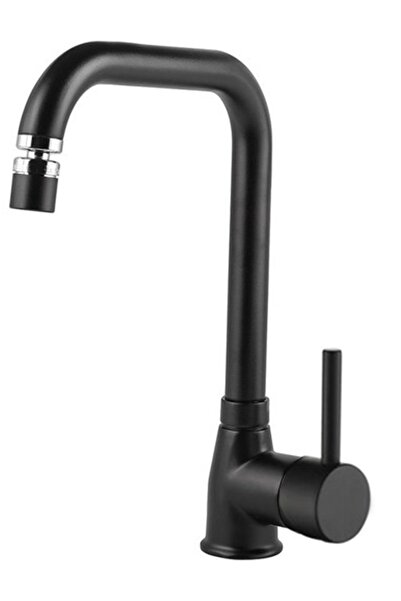 HMS Siyah 360° Dönerli Pirinç Oynar Perlatörlü Mutfak Batarya