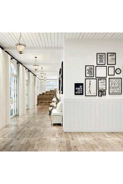 Renkli Duvarlar Nw43 Beyaz Ahşap Arkası Yapışkanlı Esnek Silinebilir Duvar Pa...