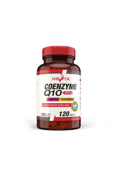 Nevfix Coenzyme Q10 200 Mg 120 Tablets Resveratrol Grape Turmeric Carrot