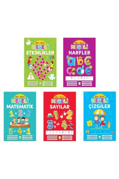 Ema Kitap Eğitici-öğretici Neşeli Çizgiler + Etkinlikler + Harfler + Sayılar ...