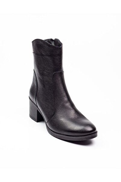 Castle Black 92164 - 1 Siyah Deri Kadın Bot Siyah-36