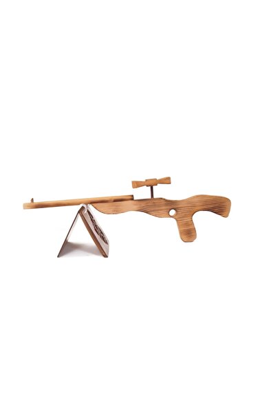 Tahta Bahçesi El Yapımı Ahşap Çocuk Oyuncak Tüfek Beyaz Renk