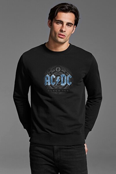 QIVI ACDC Black Ice Koncept Art Štampano Crna muška Pleteno majica sa dugim r...