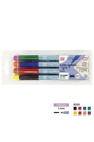 Zig Siirtilebilir Brush 8 Colors Permanent Pen Suitto Crafters