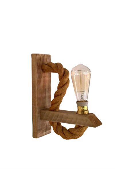 HÜMA تصميم ديكور حبل خشبي ريفي الجدار الشمعدان