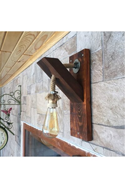 HÜMA تصميم ديكور حبل خشبي ريفي الجدار الشمعدان