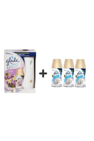 Glade Otomatik Sprey Sistem + Yedek Lavanta Ferahlığı 269 Ml+temiz Çarşaf Ferahlığı+yedek 3 X 269 Ml