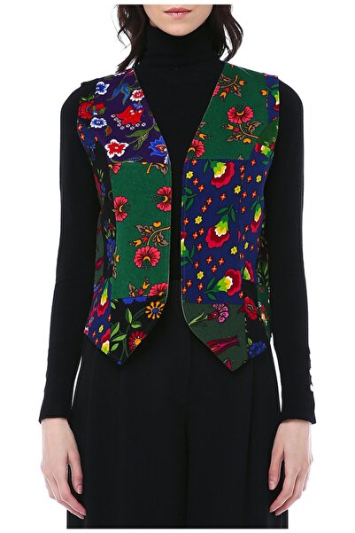 İna Patchwork Winter Short Vest from Divitin Flannel