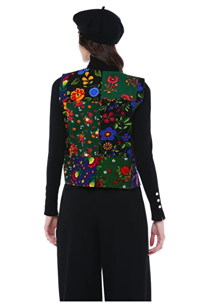 İna Patchwork Winter Short Vest from Divitin Flannel