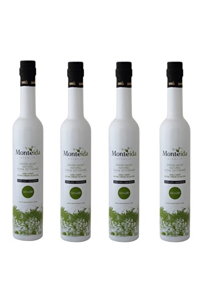 Monteida 4 Adet Erken Hasat Natürel Sızma Zeytinyağı (soğuk Sıkım) 500ml Beyaz Şişe