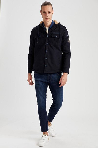 DeFacto Яке с дълъг ръкав и качулка Slim Fit с мека кожа отвътре