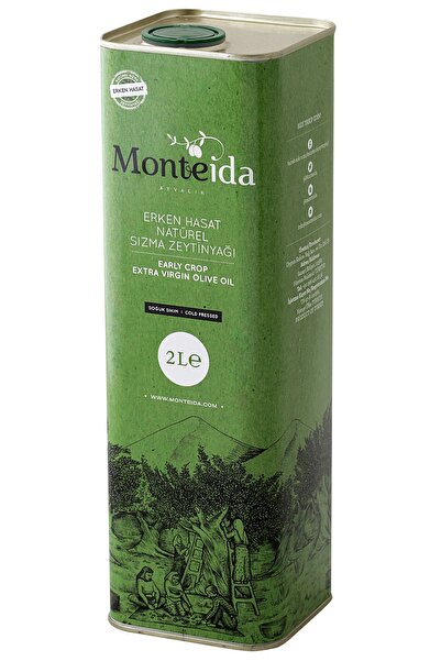 Monteida Yeni Erken Hasat Natürel Sızma Zeytinyağı (SOĞUK SIKIM) 2 L Teneke
