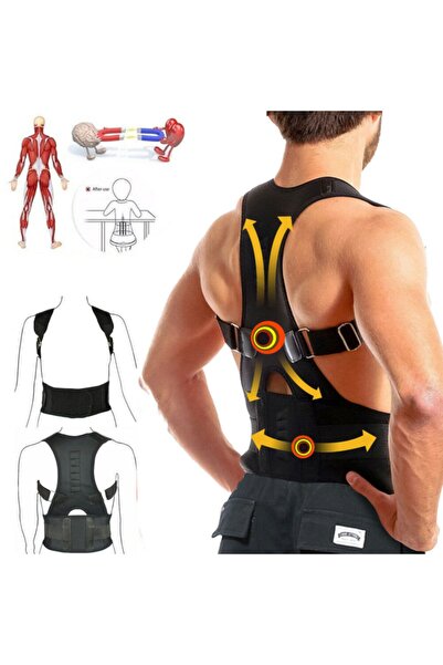 Ankaflex Unisex Black Waist Back Corset with Belt and Upright Posture Corset