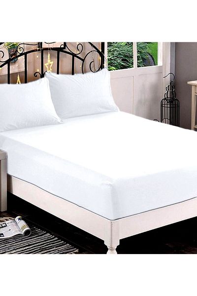 İnanç King Size Cotton White Combed Bed Sheet