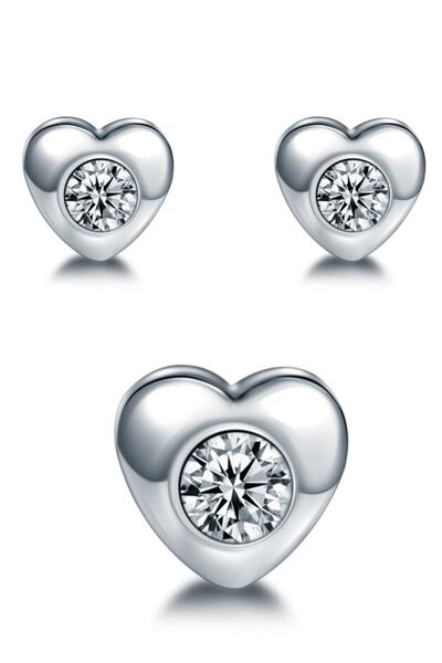 VipBT 3 Adet Mıknatıslı Çelik Küpe Manyetik Hızma Dil Piercing Kalp Gümüş Gri