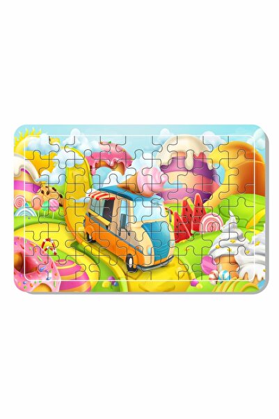 Baskı Atölyesi لغز خشبي لسيارة الآيس كريم مكون من 54 قطعة