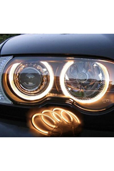 ŞüsCarOto Bmw E46 318 320 325 330 Ccfl Angel Eyes Sarı Encıl Seti Far Halkası
