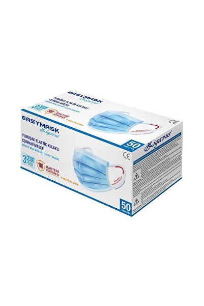 Zigavus Yumuşak Elastik Kulaklı Cerrahi Maske 3 Katlı 50 Adet