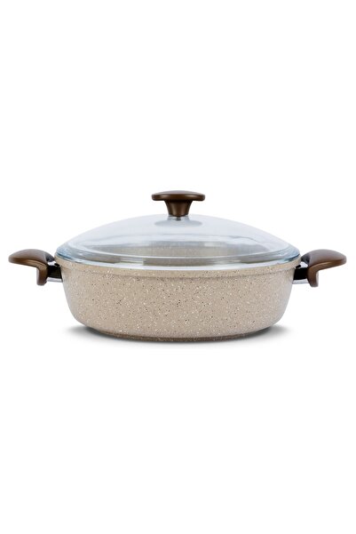 ThermoAD وعاء جرانيت مصبوب وعاء أرز مسطح 24 سم مينك