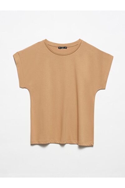 Dilvin Μπλουζάκι 3504 Crew Neck-σκούρο Camel