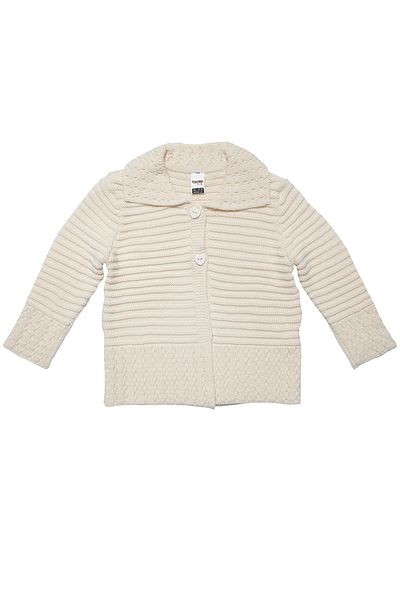 Kidsev Girl's Bone Knitwear Cardigan