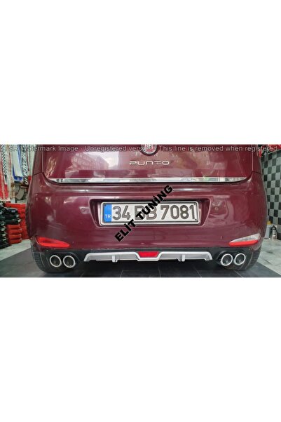 ElitTuning Fiat Punto Evo Arka Tampon Eki Difüzör Çift Egzoz Çıkışlı Difizör