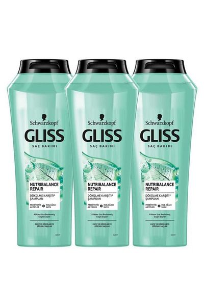 Gliss Nutribalance Repair - Anti-Hair Loss 500ml X 3 Shampoo