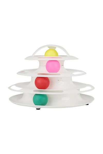 Glipet Tower Of Tracks 4 Tiers Round Cat Toy 24 X 13 Cm White