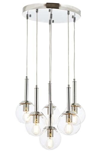 Avonni Av-60216-6kt Krom Kaplama Modern Avize E27 Metal Cam 50cm