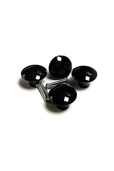 ÇELİKEL Plastic Black 16 Button Mushroom Handles