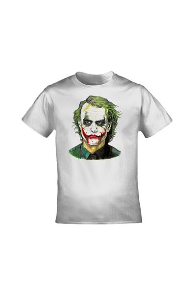 Orijin Tekstil Tricou alb unisex cu model Joker