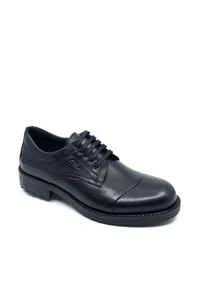 Fosco Black Genuine Leather Rubber Sole Warm Lining Winter Men's Shoes 7520 551 600